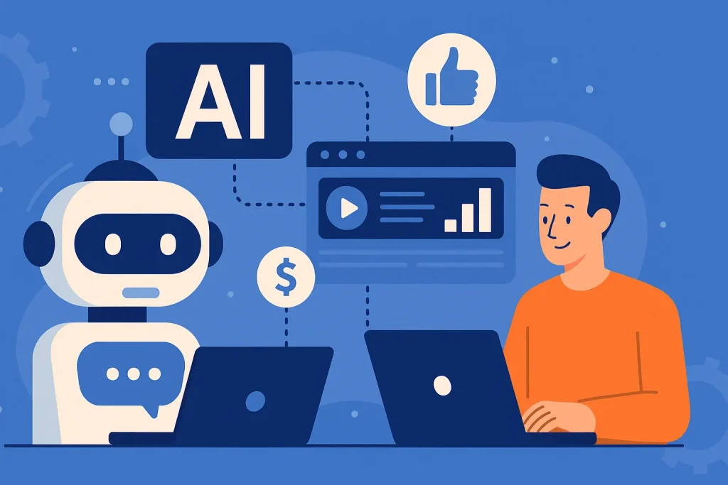 ai robot and human interacting