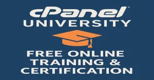 text saying cpanel university free online training and certification